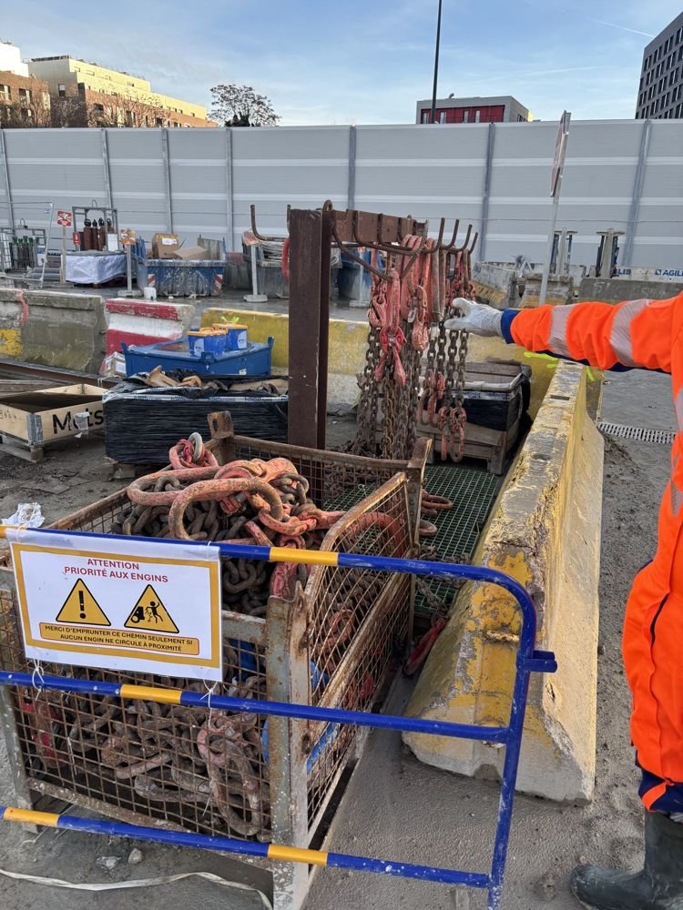Élingues et accessoires sur chantier